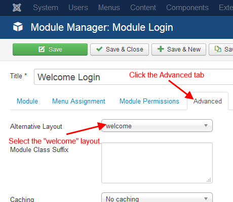 Joomla! login module.